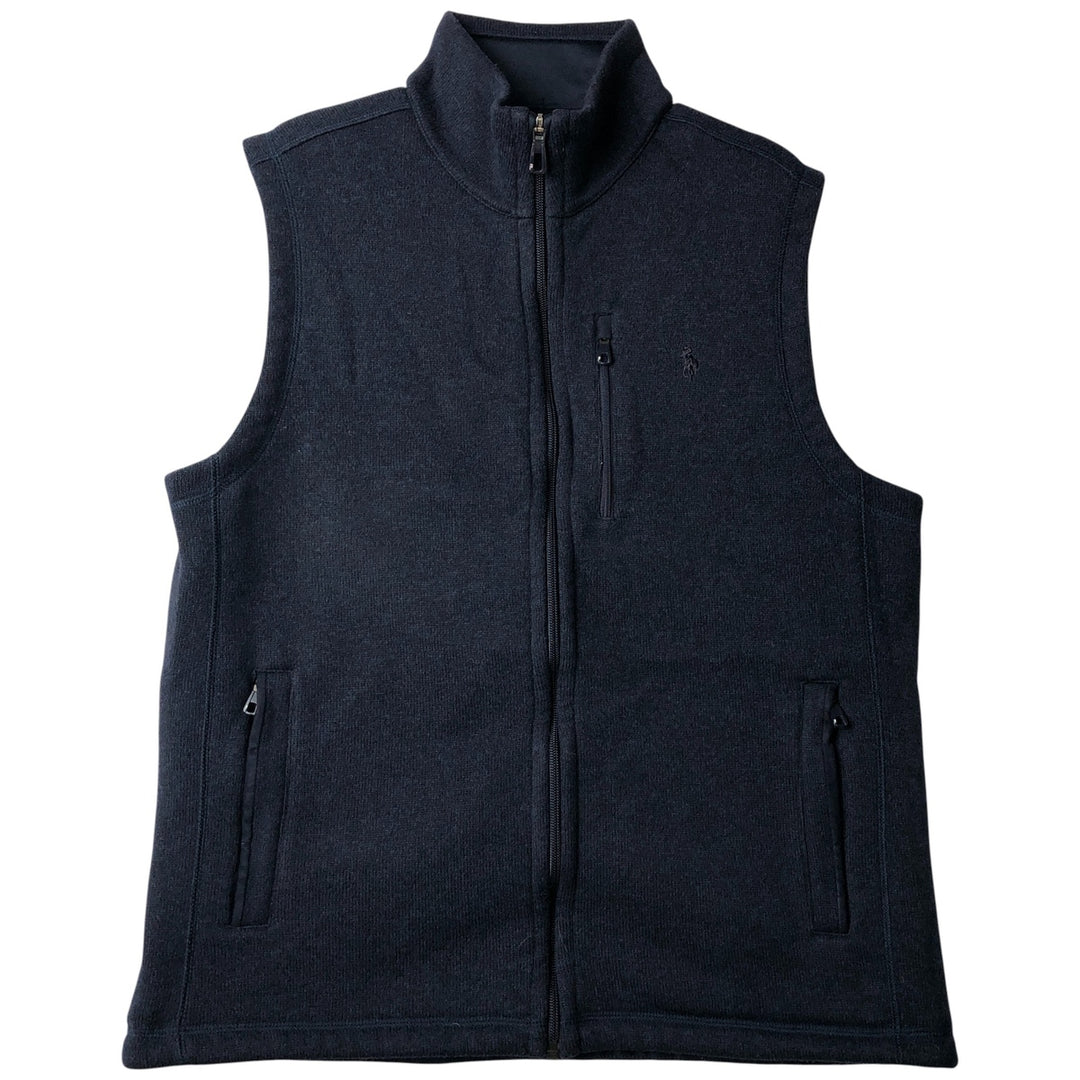 Ralph Lauren POLO RALPH LAUREN PERFORMANCE fleece vest, men's size L polyester navy blue type Vintage Second Hand
