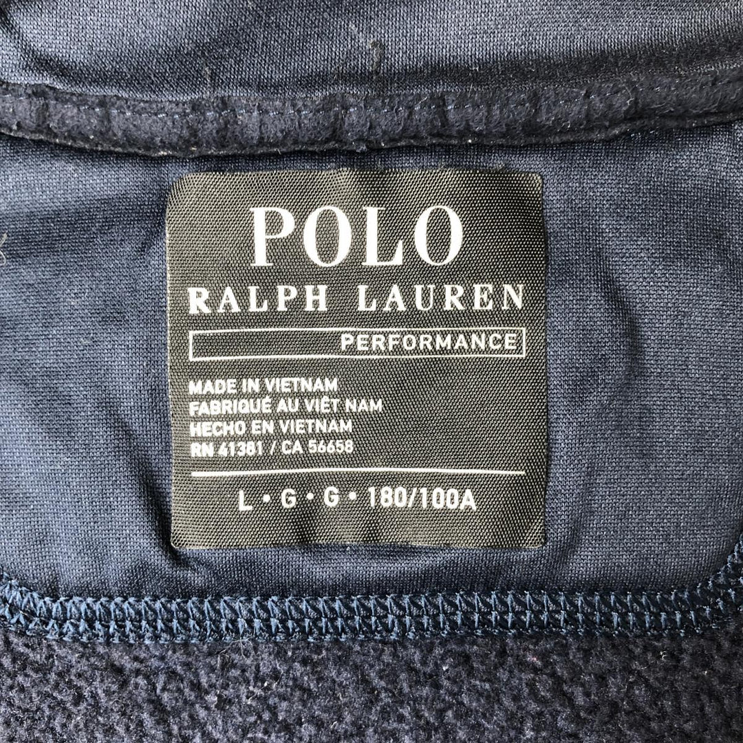 Ralph Lauren POLO RALPH LAUREN PERFORMANCE fleece vest, men's size L polyester navy blue type Vintage Second Hand