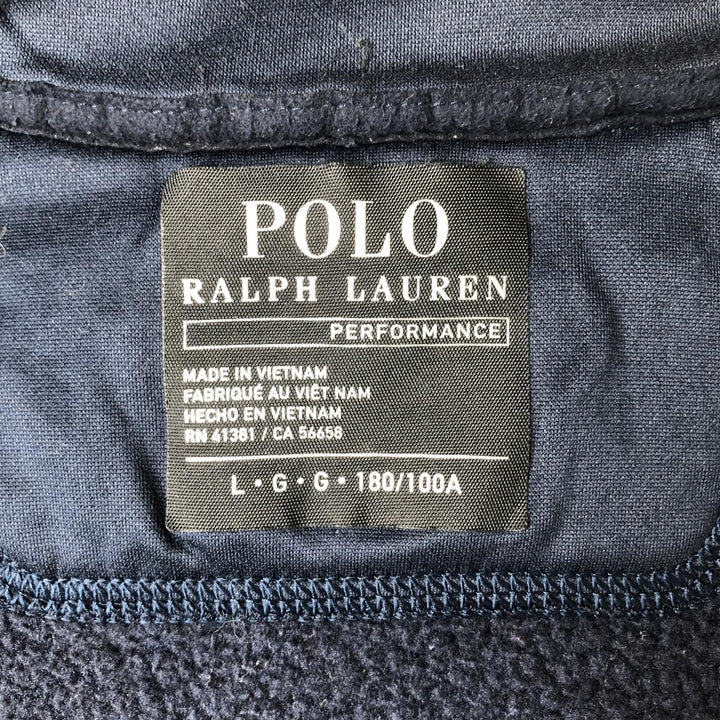 Ralph Lauren POLO RALPH LAUREN PERFORMANCE fleece vest, men's size L polyester navy blue type Vintage Second Hand
