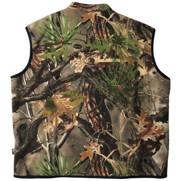 Dickies Camouflage Pattern Realtree Camo Fleece Vest, Men's Size Large polyester Khaki type Vintage Second Hand