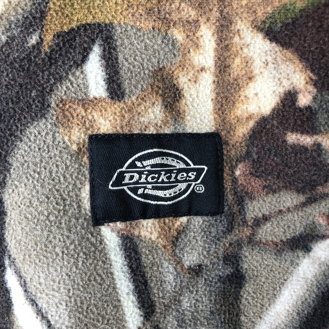 Dickies Camouflage Pattern Realtree Camo Fleece Vest, Men's Size Large polyester Khaki type Vintage Second Hand