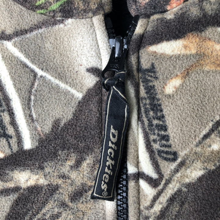 Dickies Camouflage Pattern Realtree Camo Fleece Vest, Men's Size Large polyester Khaki type Vintage Second Hand