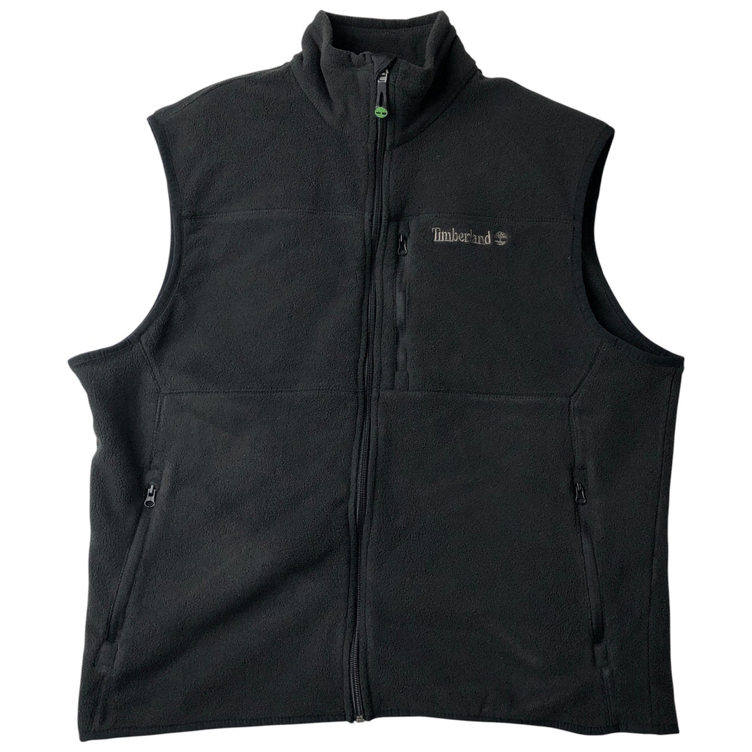 Timberland Fleece Vest, Men's Size Medium polyester black type Vintage Second Hand
