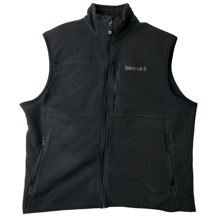 Timberland Fleece Vest, Men's Size Medium polyester black type Vintage Second Hand