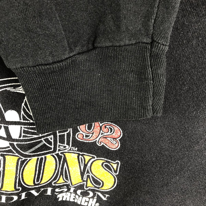 NFL PITTSBURGH STEELERS TRENCH Sweatshirt, Men's XL, Made in USA cotton black type Vintage Second Hand