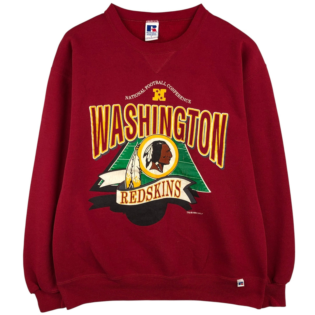 90'S Russell ATHLETIC NFL Washington Redskins Printed Sweatshirt, Made in USA, Men's Size L cotton red type Vintage Second Hand