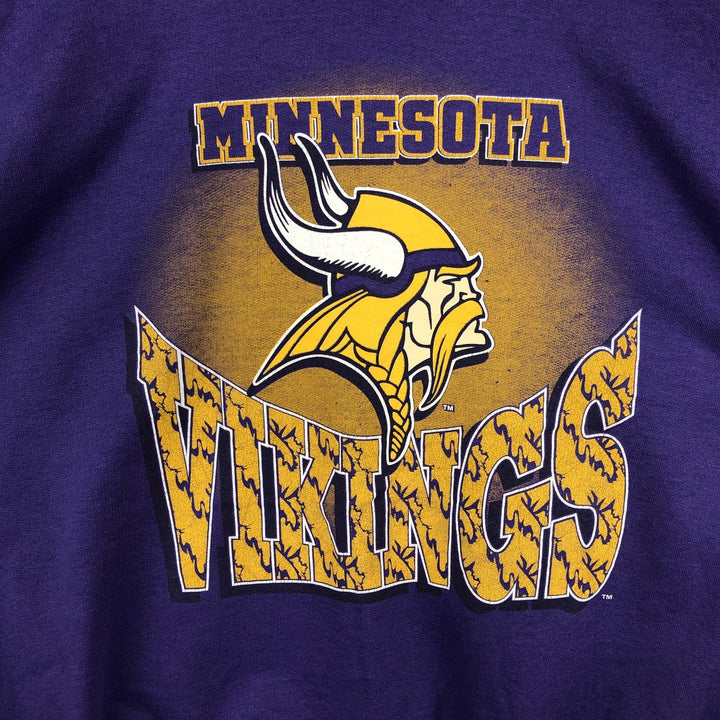 NFL Minnesota Vikings Print Sweatshirt, Made in USA, Men's Size XL unclear purple type Vintage Second Hand