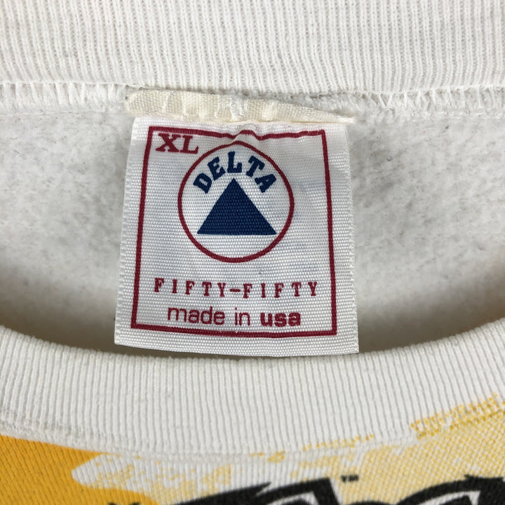 Vintage 90'S DELTA NFL Cleveland Browns Printed Sweatshirt, Made in USA, Men's Size XL cotton white type Vintage Second Hand