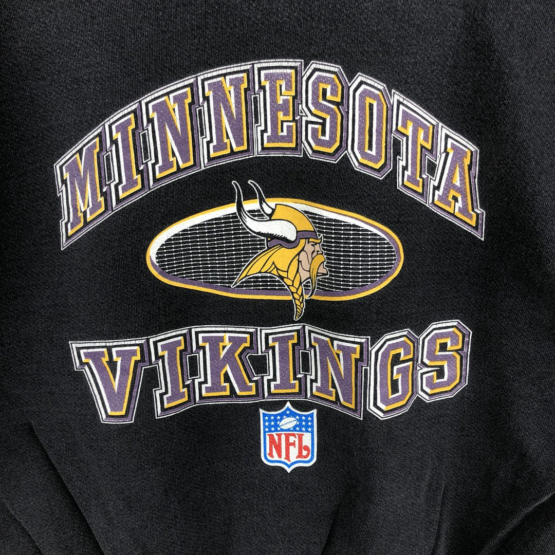 LOGO ATHLETIC NFL MINNESOTA VIKINGS Printed Sweatshirt, Men's Size XL cotton Charcoal Vintage Second Hand