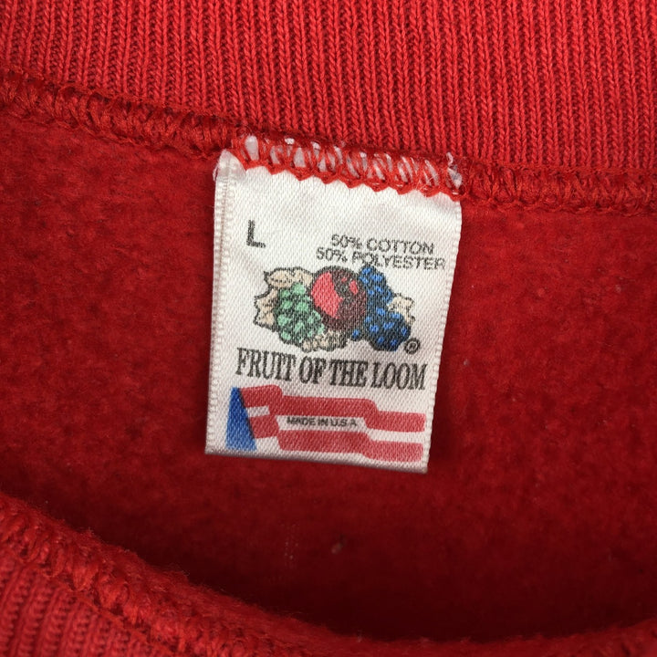 Vintage 90'S Fruit of the Loom NBA Chicago Bulls Print Sweatshirt, Made in USA, Men's Size L cotton red type Vintage Second Hand