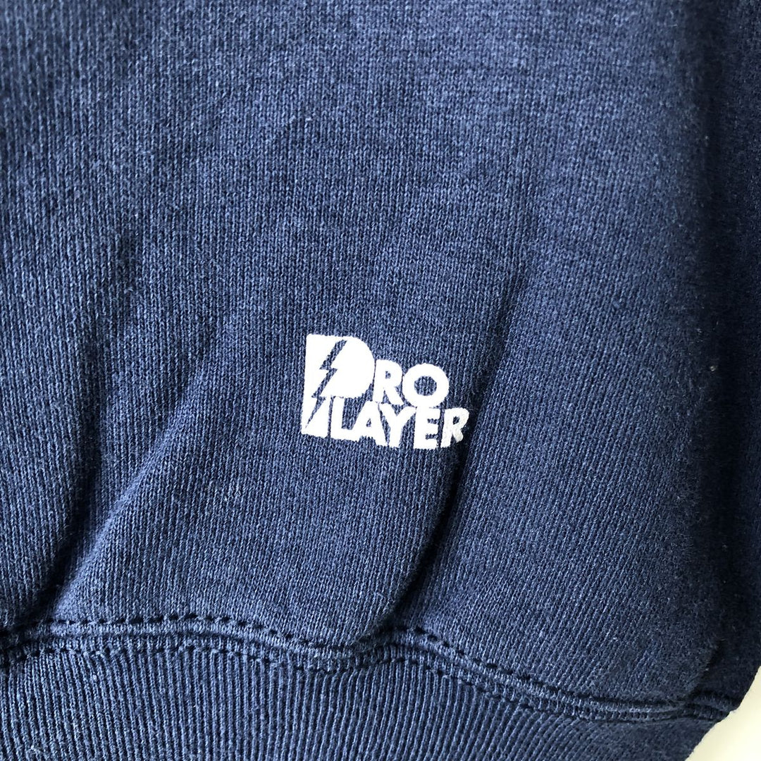 90'S Pro Player NFL New England Patriots Print Sweatshirt, Made in USA, Men's Size Medium cotton navy blue type Vintage Second Hand