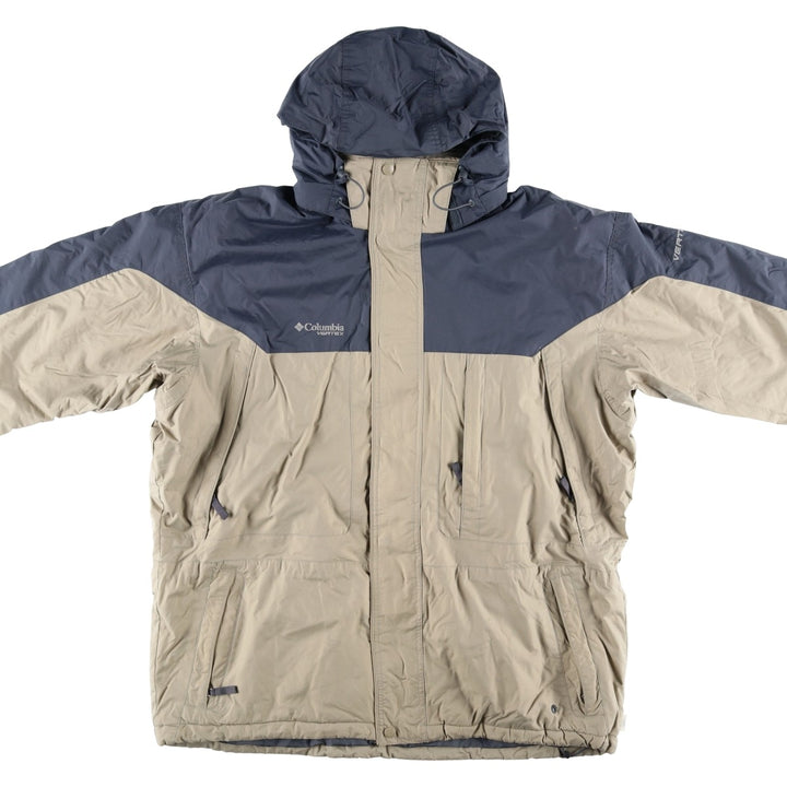 2000'S Columbia VERTEX padded mountain parka, shell jacket, puffer jacket, men's size XL Nylon Beige type Vintage Second Hand