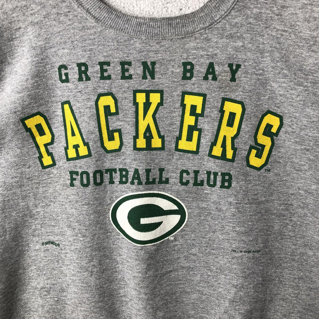 Vintage 90'S Lee SPORT NFL Green Bay Packers Print Sweatshirt, Men's Size L cotton gray type Vintage Second Hand