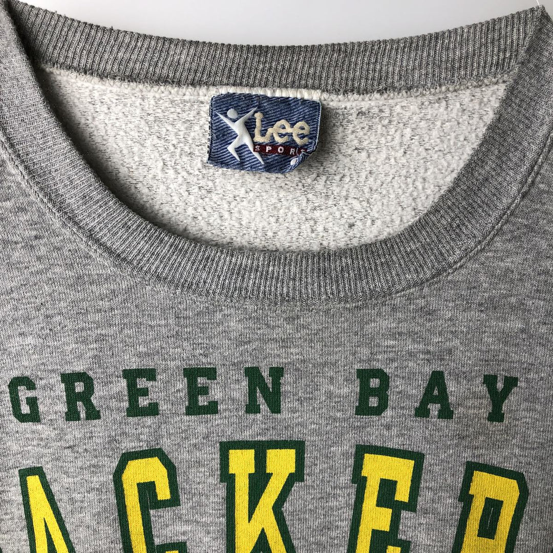 Vintage 90'S Lee SPORT NFL Green Bay Packers Print Sweatshirt, Men's Size L cotton gray type Vintage Second Hand