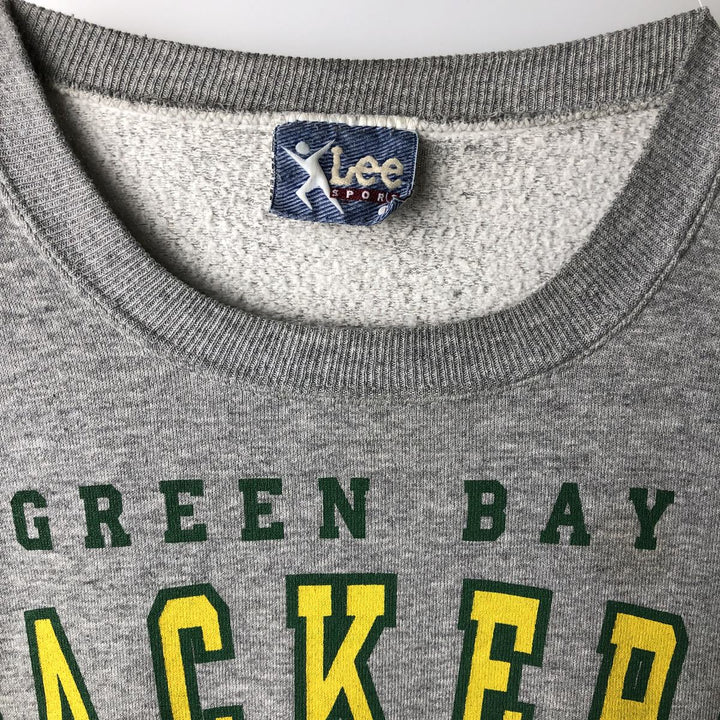 Vintage 90'S Lee SPORT NFL Green Bay Packers Print Sweatshirt, Men's Size L cotton gray type Vintage Second Hand
