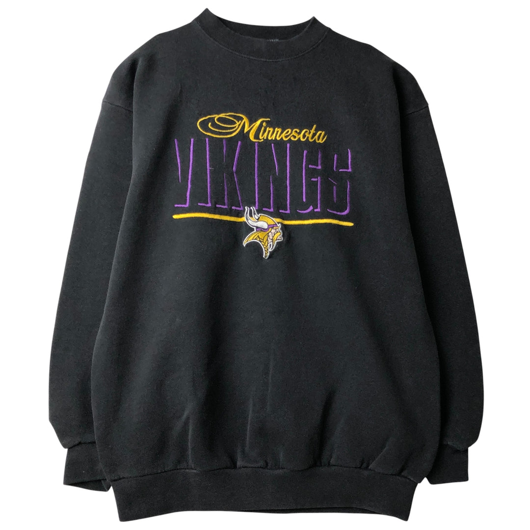 Vintage Logo Athletic NFL Minnesota Vikings sweatshirt, size L, men's. cotton black type Vintage Second Hand
