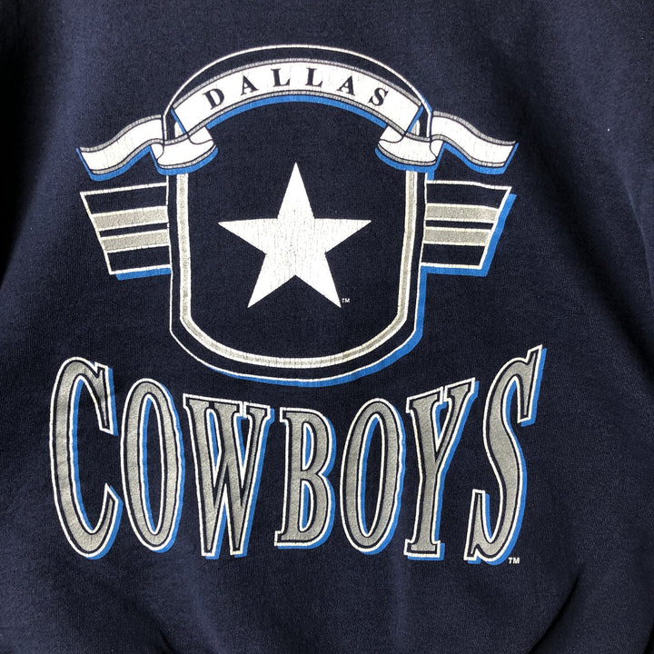 Vintage '90'S Russell NFL Dallas Cowboys Print Sweatshirt, Made in USA, Men's Size XL cotton navy blue type Vintage Second Hand