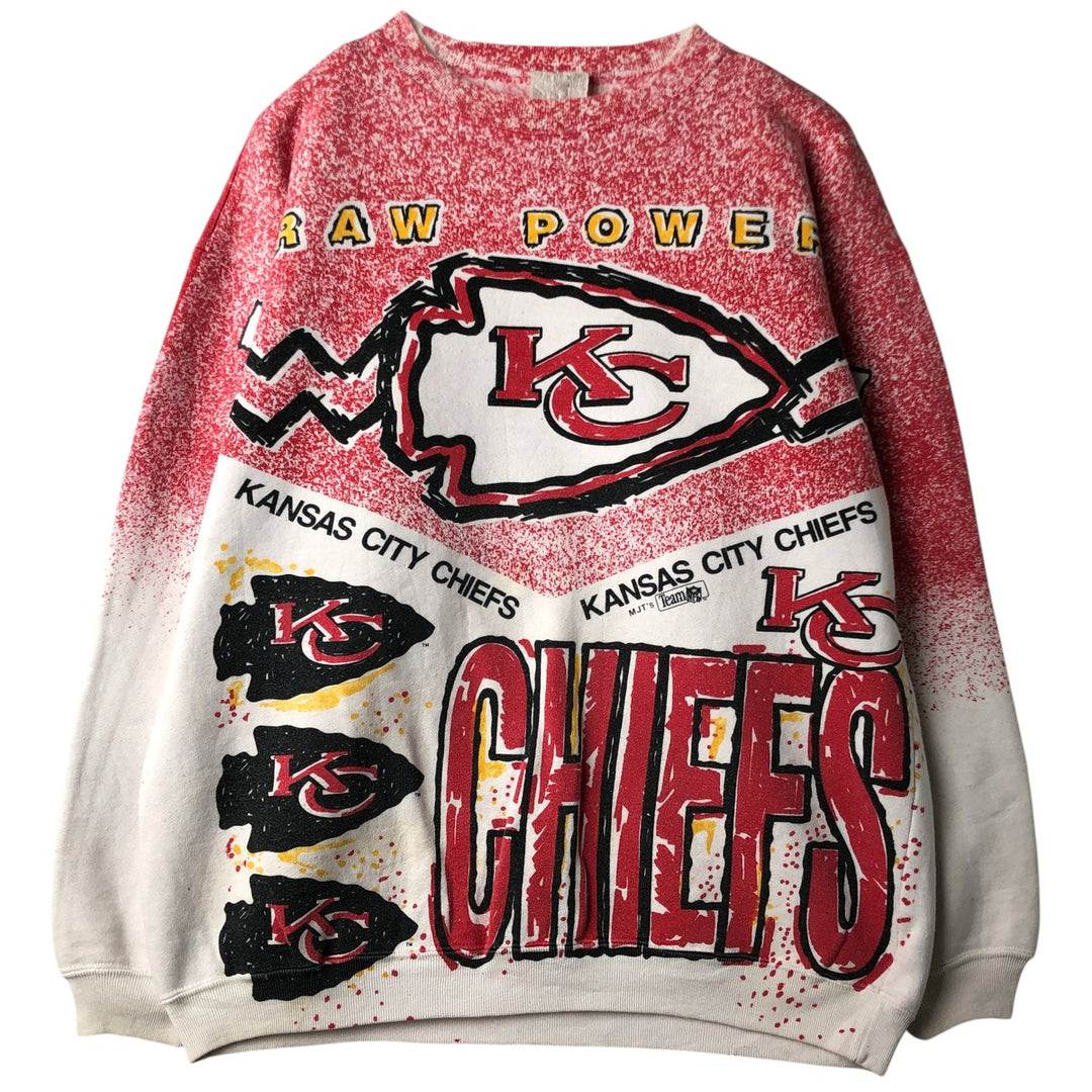 NFL Kansas City Chiefs All-Over Print Sweatshirt, Men's Size XL unclear red type Vintage Second Hand