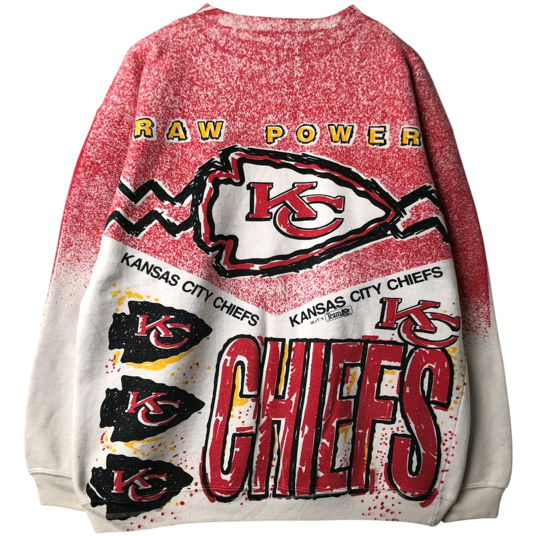 NFL Kansas City Chiefs All-Over Print Sweatshirt, Men's Size XL unclear red type Vintage Second Hand