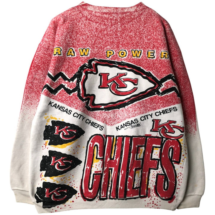 NFL Kansas City Chiefs All-Over Print Sweatshirt, Men's Size XL unclear red type Vintage Second Hand