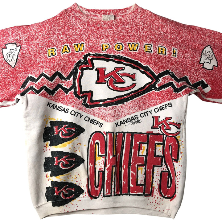 NFL Kansas City Chiefs All-Over Print Sweatshirt, Men's Size XL unclear red type Vintage Second Hand