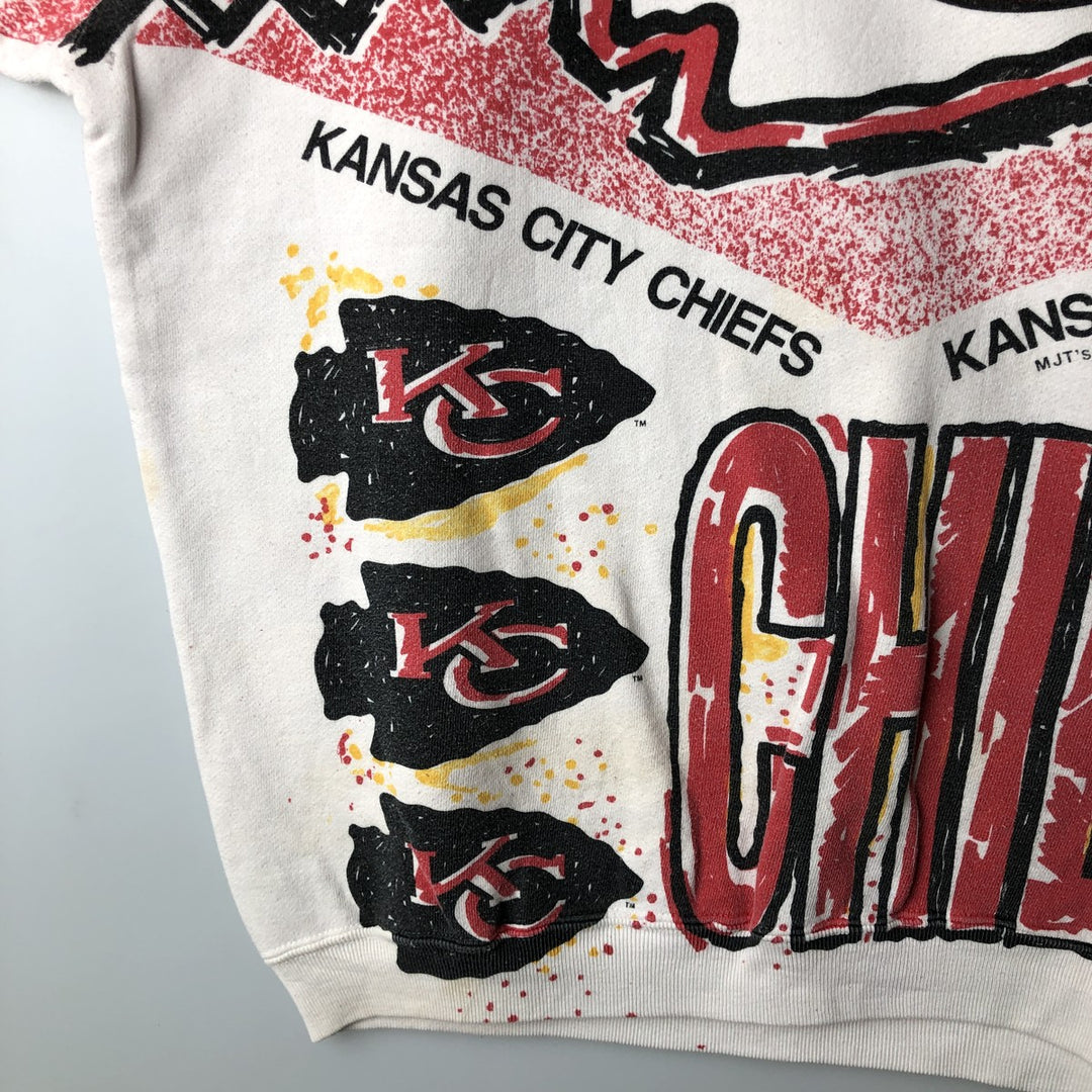 NFL Kansas City Chiefs All-Over Print Sweatshirt, Men's Size XL unclear red type Vintage Second Hand