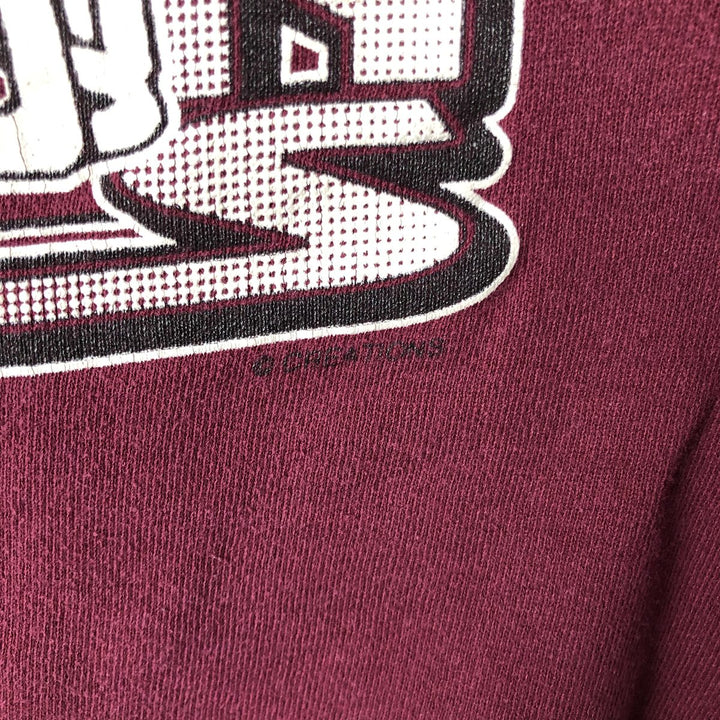 80s-90'S Jerzees College Sweatshirt, Made in USA, Men's Size L, Vintage cotton wine-red Vintage Second Hand