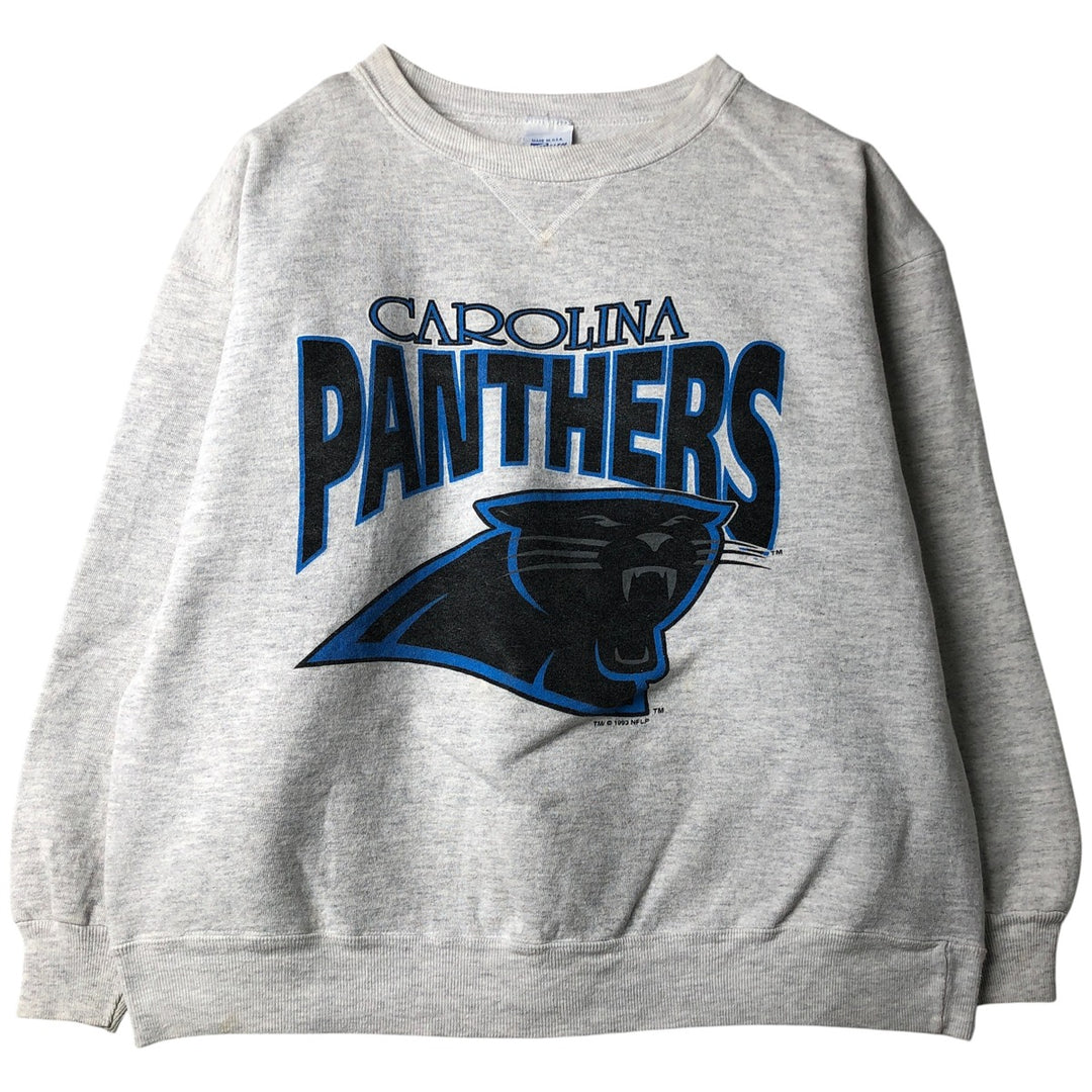 Vintage 90'S SALEM NFL Carolina Panthers Print Sweatshirt, Made in USA, Size M, Men's Size M cotton gray type Vintage Second Hand