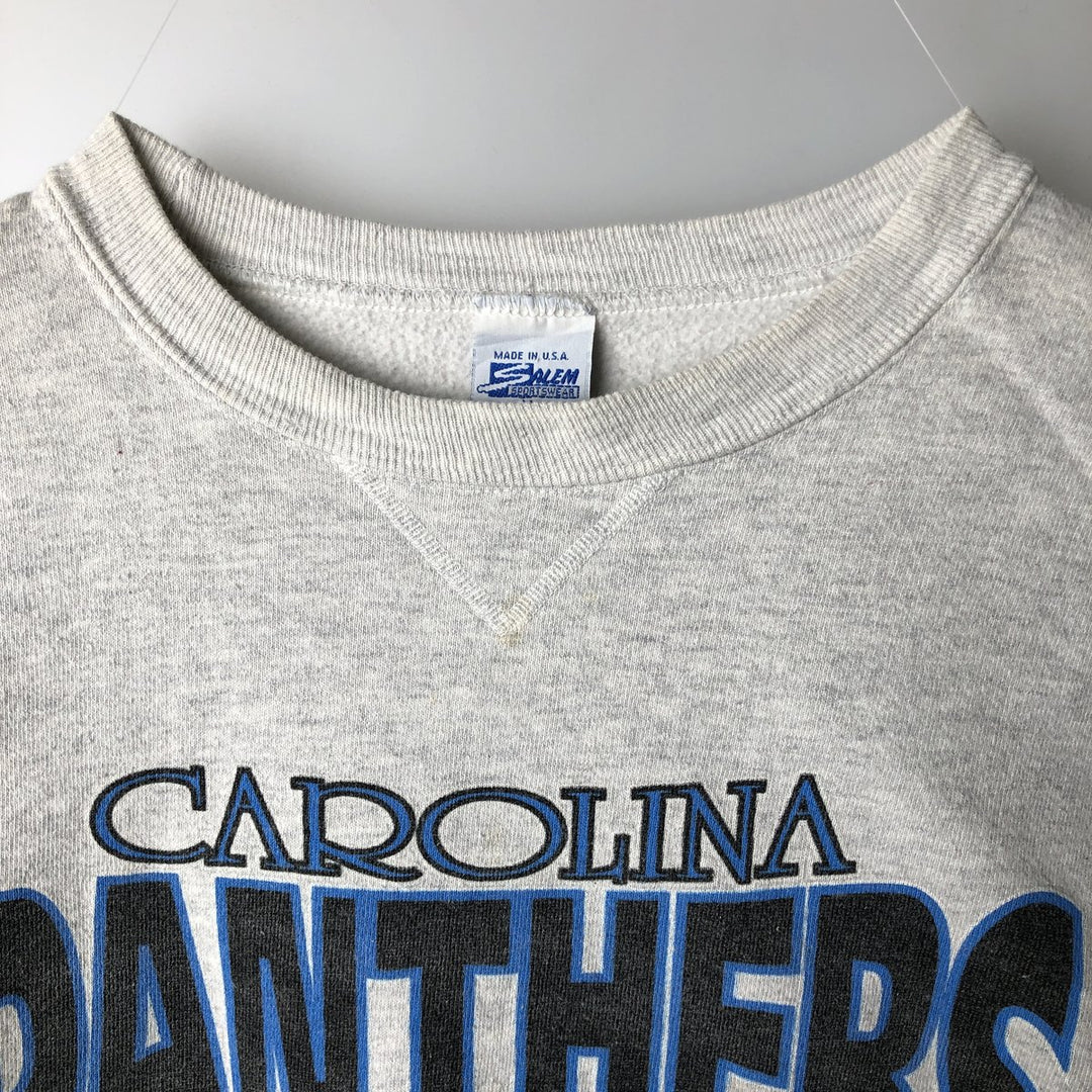 Vintage 90'S SALEM NFL Carolina Panthers Print Sweatshirt, Made in USA, Size M, Men's Size M cotton gray type Vintage Second Hand