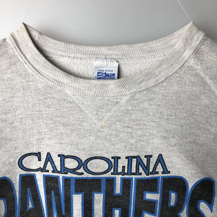 Vintage 90'S SALEM NFL Carolina Panthers Print Sweatshirt, Made in USA, Size M, Men's Size M cotton gray type Vintage Second Hand