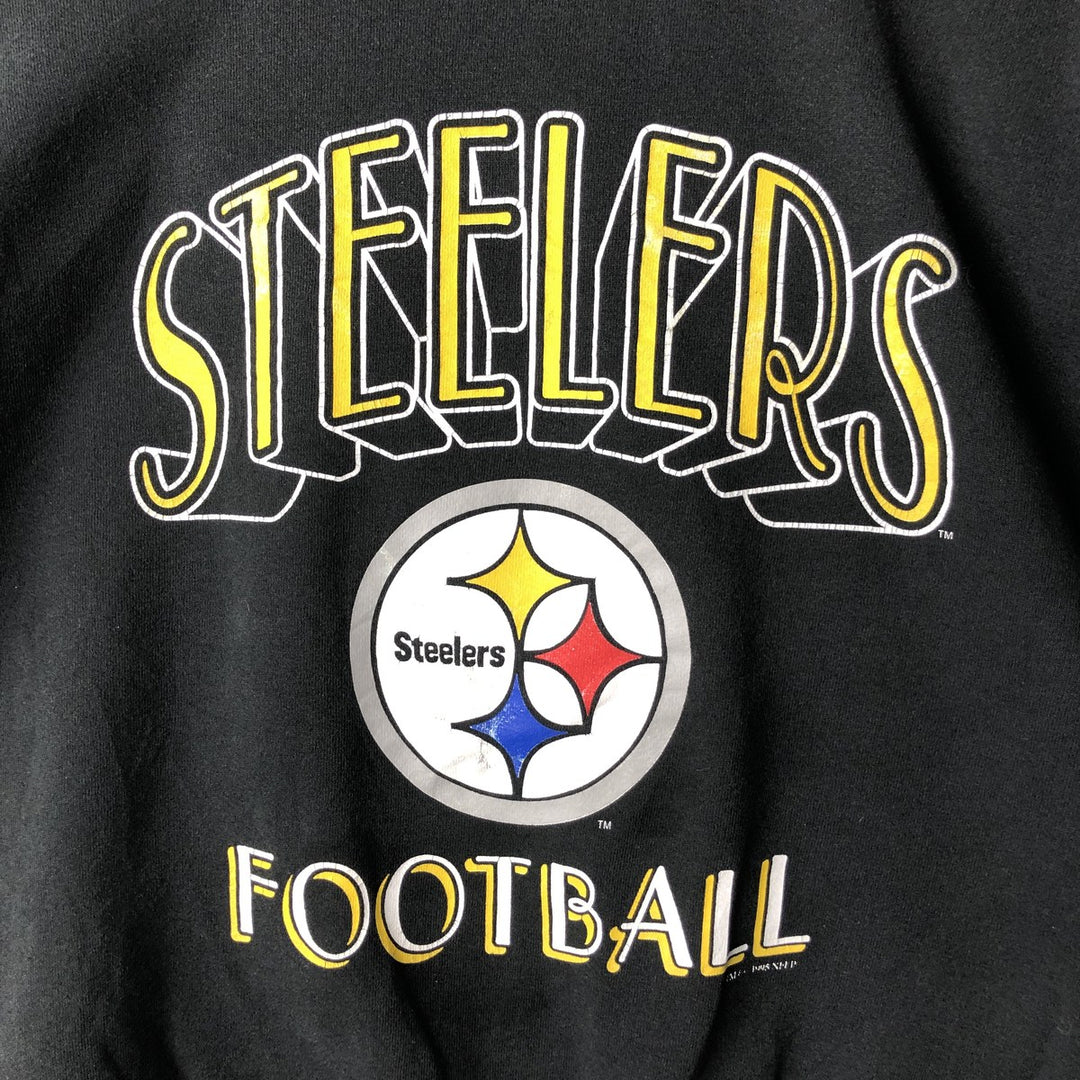 Vintage 90'S Chalk Line NFL Pittsburgh Steelers Print Sweatshirt, Made in USA, Men's XL cotton black type Vintage Second Hand