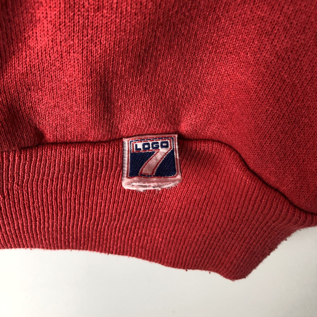 90'S LOGO7 NFL San Francisco 49ers Print Sweatshirt, Made in USA, Men's Size L cotton red type Vintage Second Hand