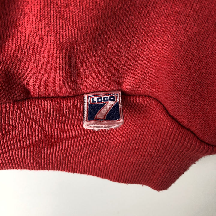 90'S LOGO7 NFL San Francisco 49ers Print Sweatshirt, Made in USA, Men's Size L cotton red type Vintage Second Hand