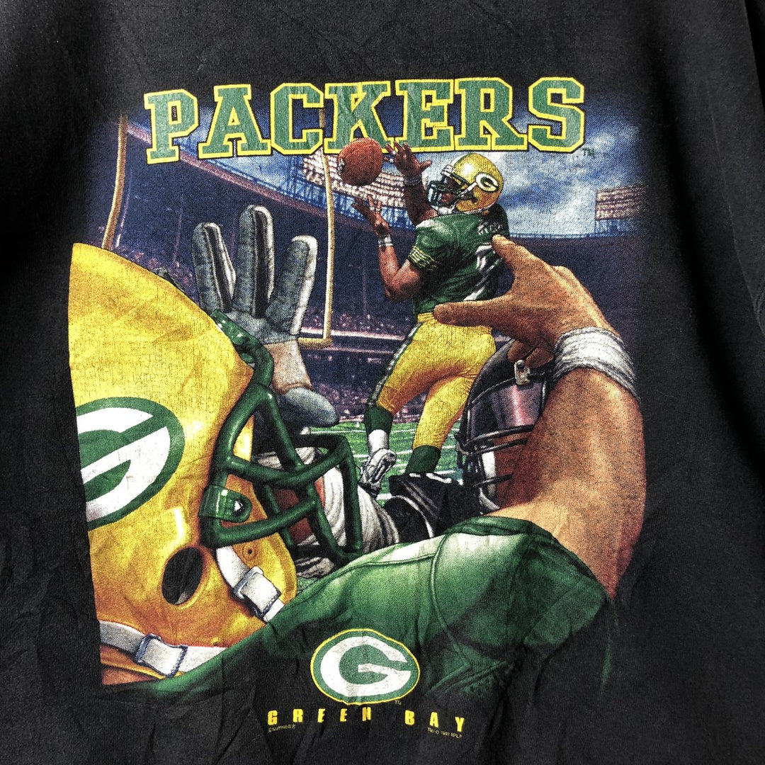 Vintage 90'S Lee SPORT NFL Green Bay Packers sweatshirt, Made in USA, Men's XL unclear black type Vintage Second Hand