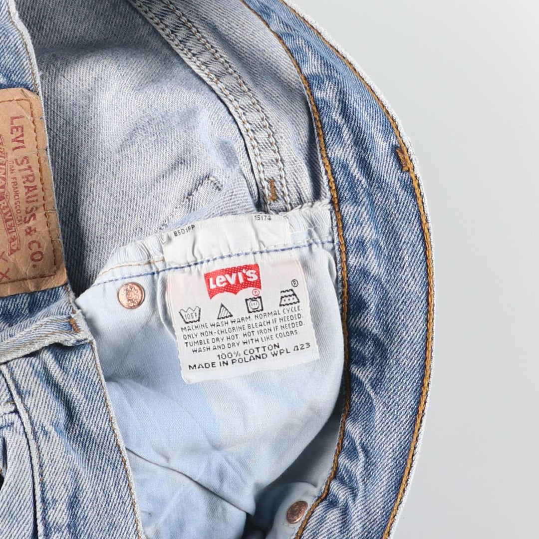 90'S Levi's 501-0193 Euro Model Straight Denim Pants, Men's, Size 34, Vintage cotton blue type Vintage Second Hand