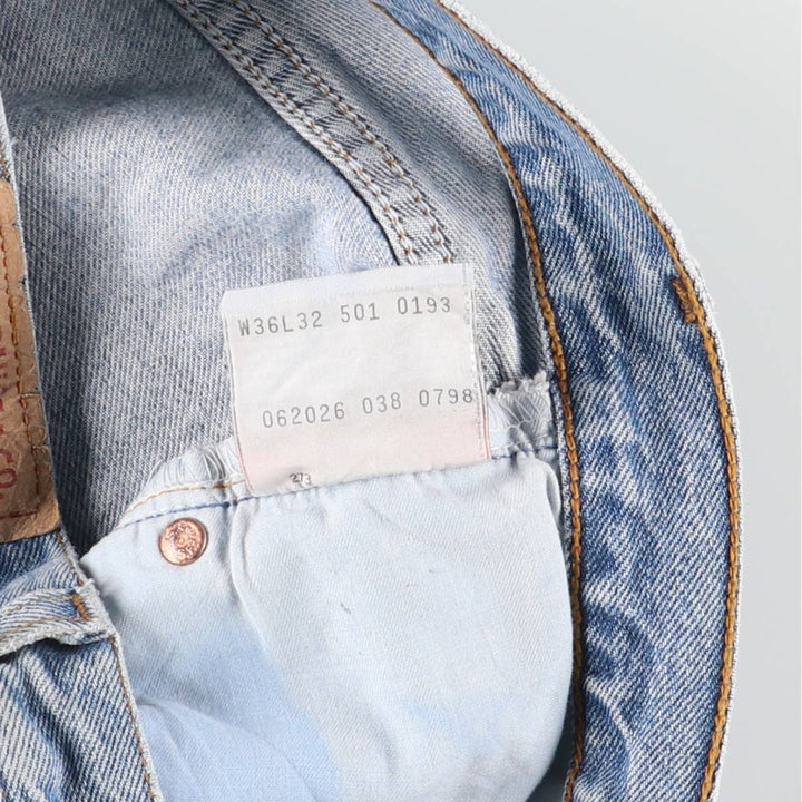 90'S Levi's 501-0193 Euro Model Straight Denim Pants, Men's, Size 34, Vintage cotton blue type Vintage Second Hand