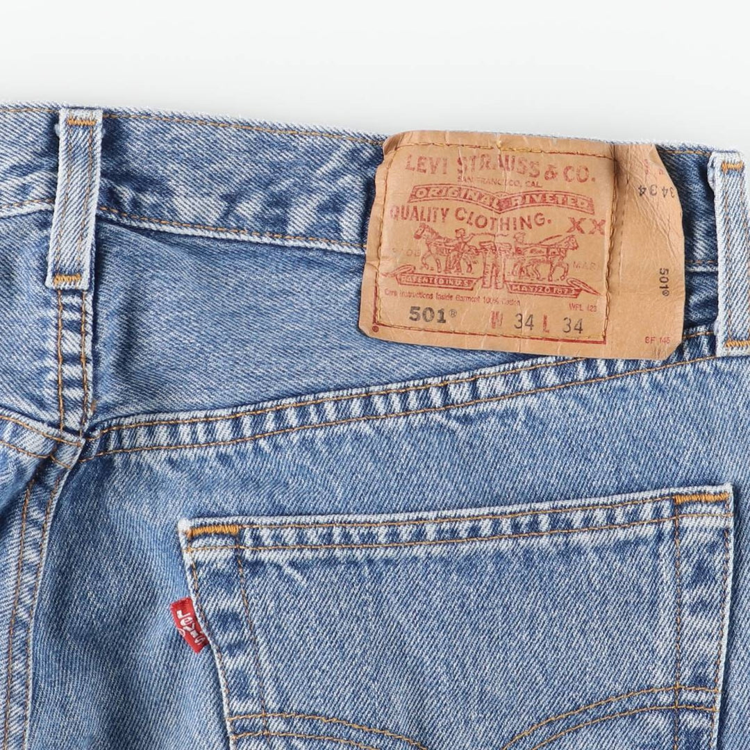 00'S Levi's 501-0193 Straight Denim Pants for Men, Size W32 cotton blue type Vintage Second Hand