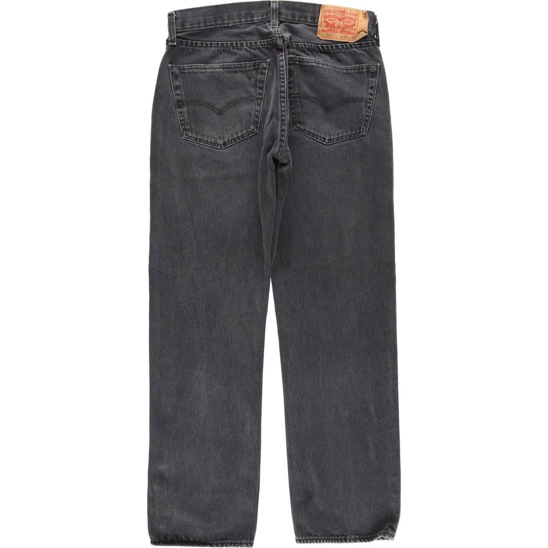 Levi's 501 Black Denim Straight Denim Pants Men's W31 equivalent cotton black type Vintage Second Hand