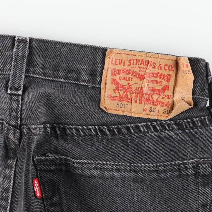 Levi's 501 Black Denim Straight Denim Pants Men's W31 equivalent cotton black type Vintage Second Hand