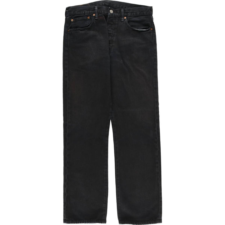 Levi's 501 Black Denim Straight Denim Pants for Men, W33 equivalent cotton black type Vintage Second Hand