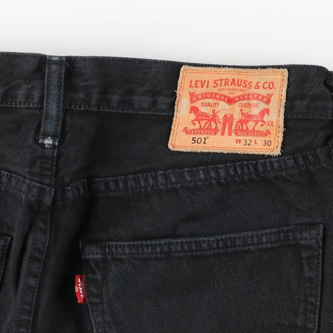 Levi's 501 Black Denim Straight Denim Pants for Men, W33 equivalent cotton black type Vintage Second Hand