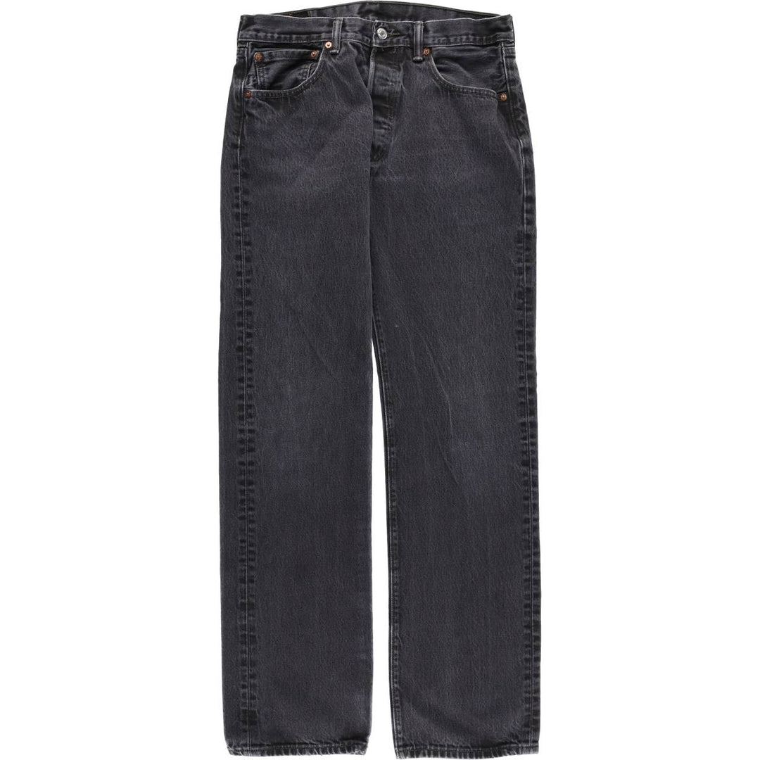 Levi's 501 Black Denim Straight Denim Pants for Men, W33 equivalent cotton black type Vintage Second Hand