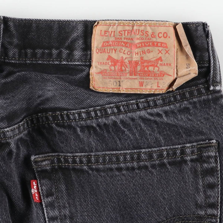 Levi's 501 Black Denim Straight Denim Pants for Men, W33 equivalent cotton black type Vintage Second Hand