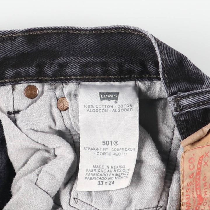 Levi's 501 Black Denim Straight Denim Pants for Men, W33 equivalent cotton black type Vintage Second Hand