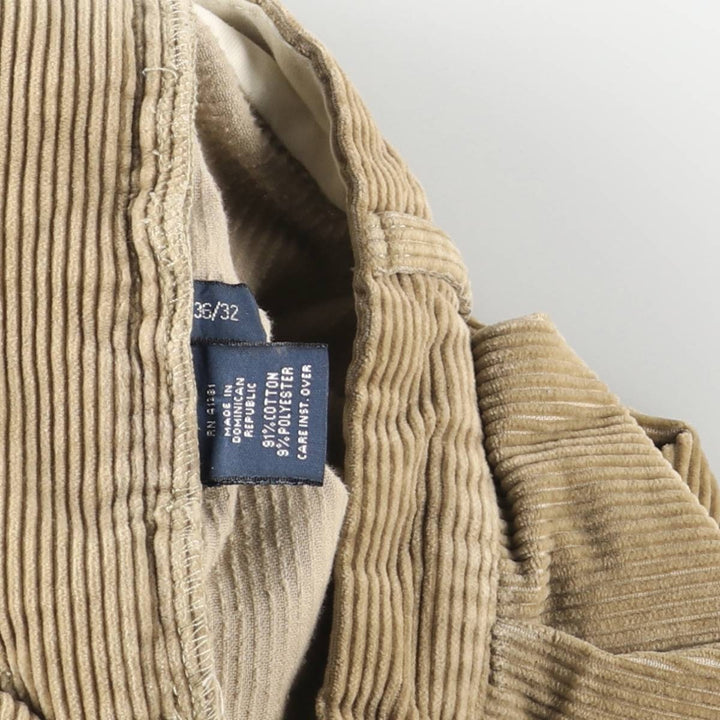 Ralph Lauren POLO by Ralph Lauren ANDREW PANT, wide ribbed, two-pleat corduroy pants, men's size W36. cotton Beige type Vintage Second Hand