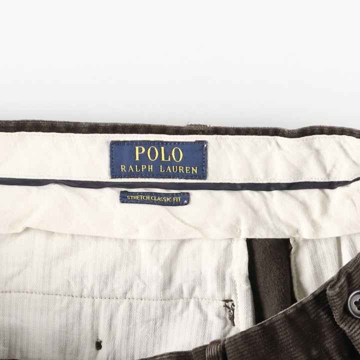 Ralph Lauren POLO RALPH LAUREN STRETCH CLASSIC FIT Wide Rib Corduroy Pants Men's Size 34 cotton brown type Vintage Second Hand