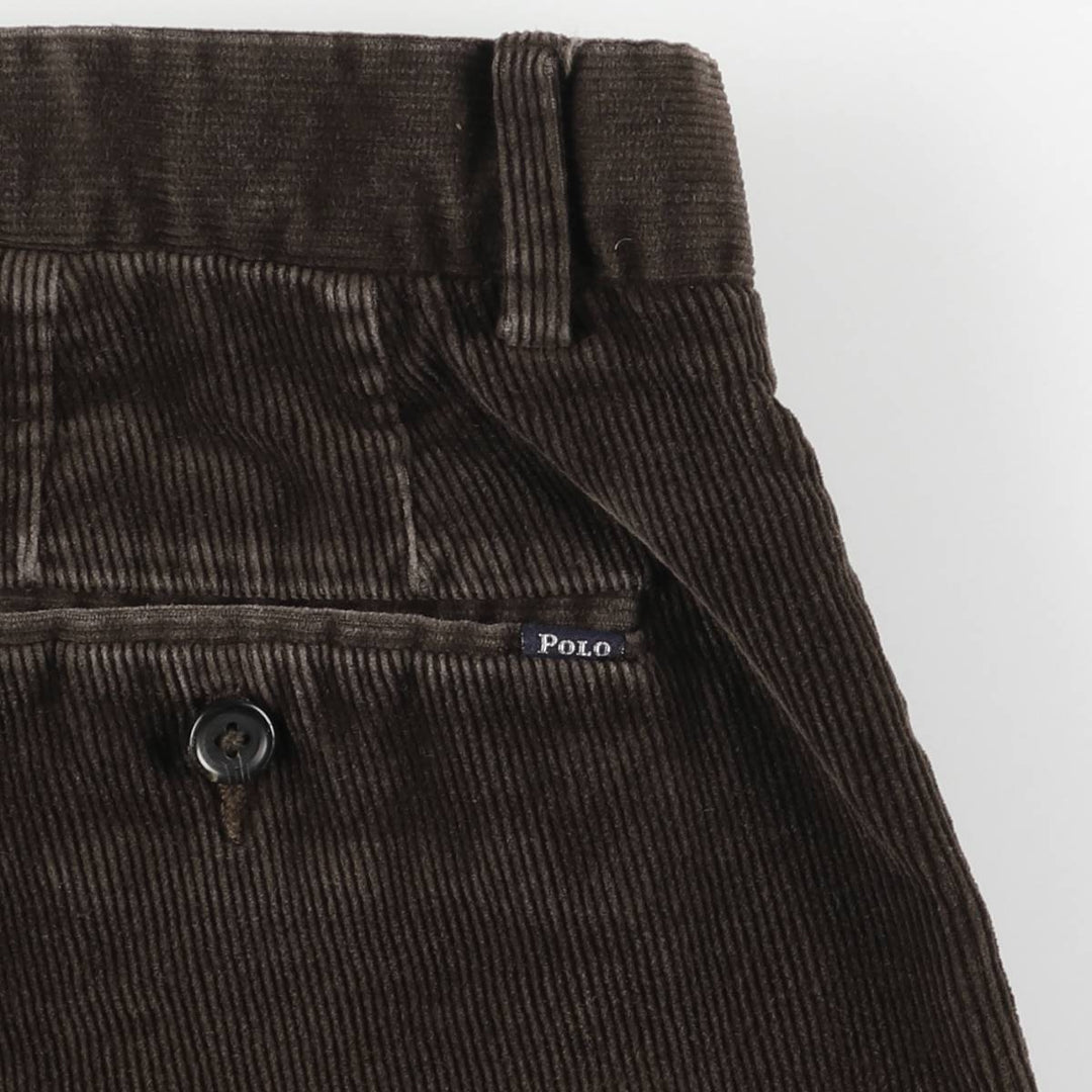 Ralph Lauren POLO RALPH LAUREN STRETCH CLASSIC FIT Wide Rib Corduroy Pants Men's Size 34 cotton brown type Vintage Second Hand