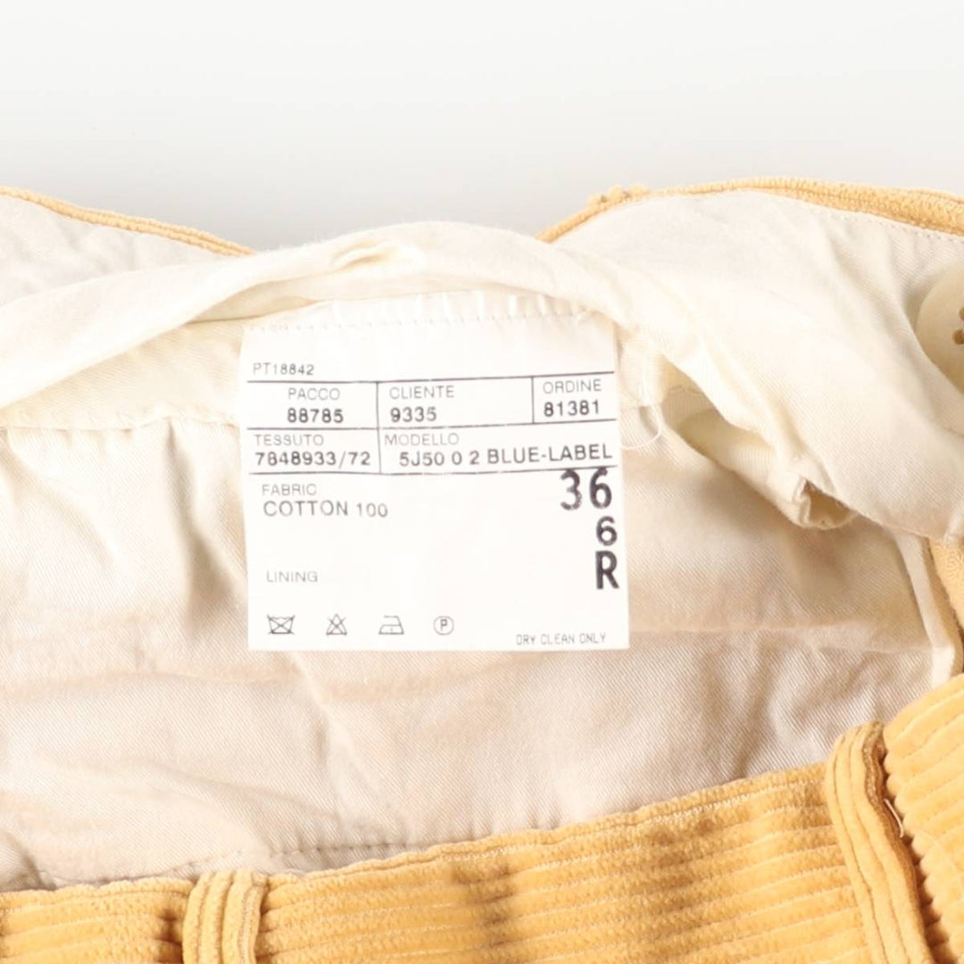 Ralph Lauren POLO by Ralph Lauren BLUE-LABEL wide-ribbed corduroy pants, made in Italy, men's size W36 cotton Camel type Vintage Second Hand