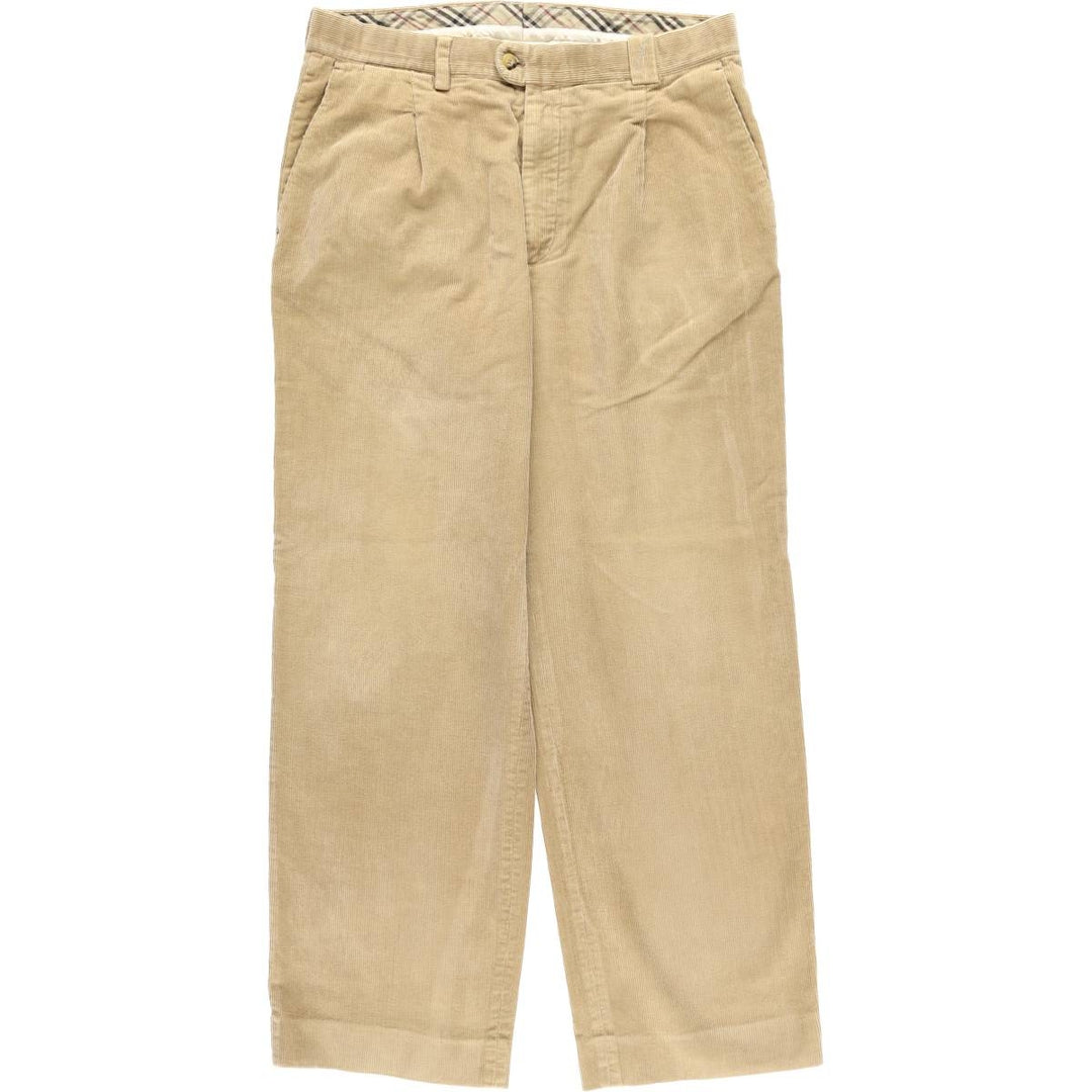 Burberry's BURBERRY LONDON One-Tuck Corduroy Pants, Made in Spain, Men's, Size W33 cotton Beige type Vintage Second Hand
