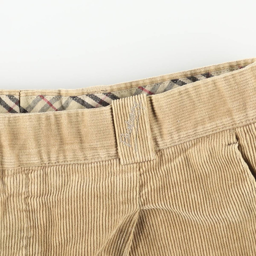 Burberry's BURBERRY LONDON One-Tuck Corduroy Pants, Made in Spain, Men's, Size W33 cotton Beige type Vintage Second Hand